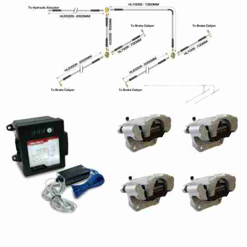 Dual Axle Hydraulic Brake Line Kit |Hydrualic Calipers|Electric Brakeaway Kit